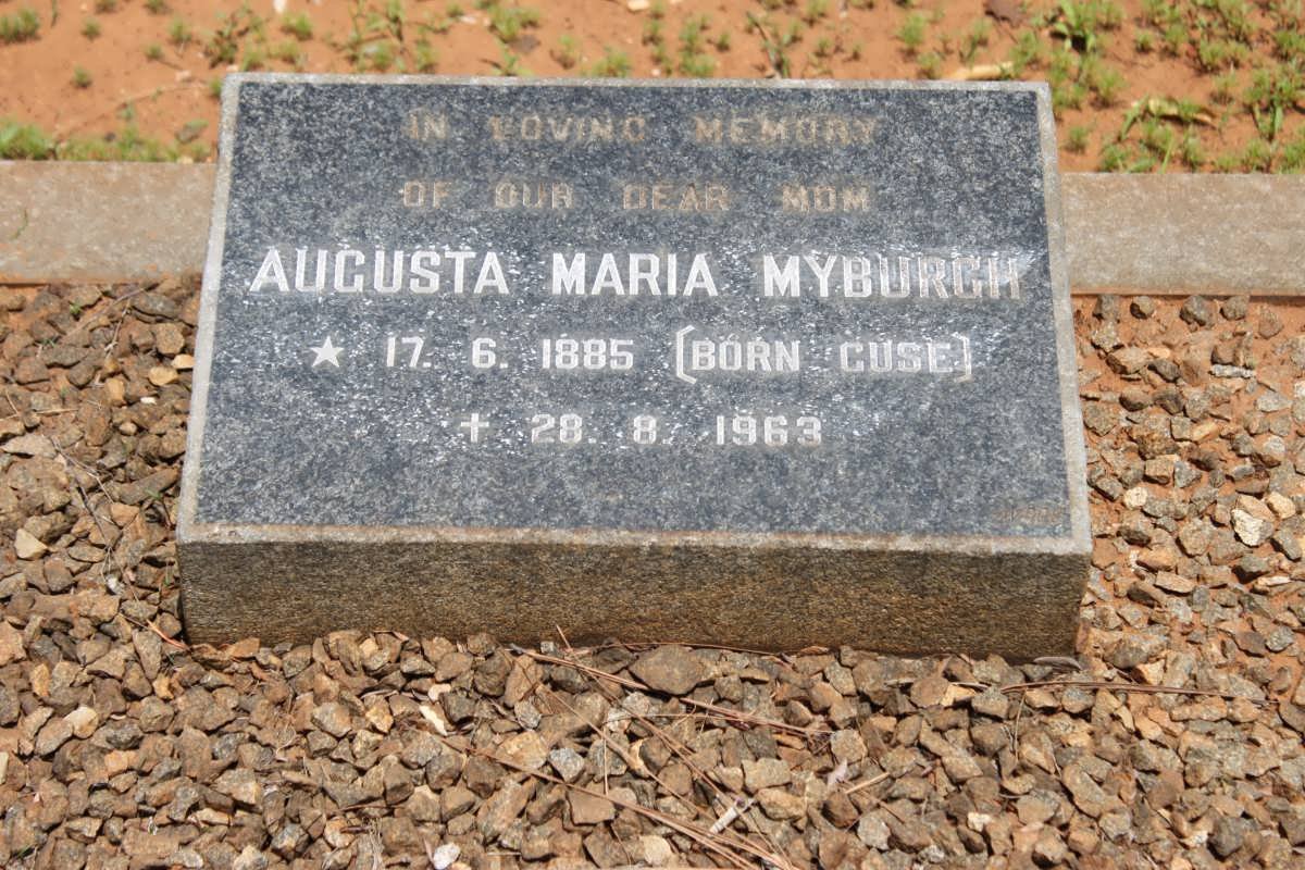 MYBURGH Augusta Maria nee CUSE 1885-1963
