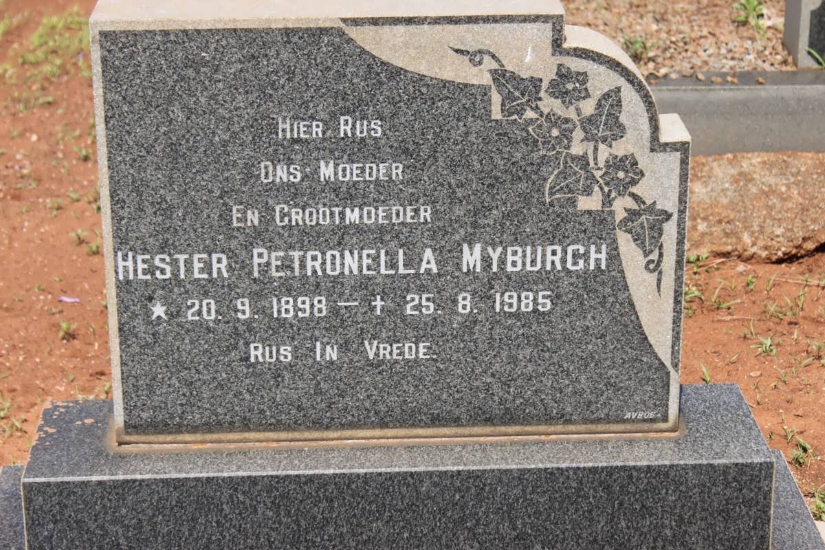 MYBURGH Hester Petronella 1898-1985