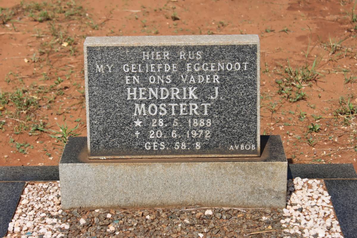 MOSTERT Hendrik J. 1888-1972