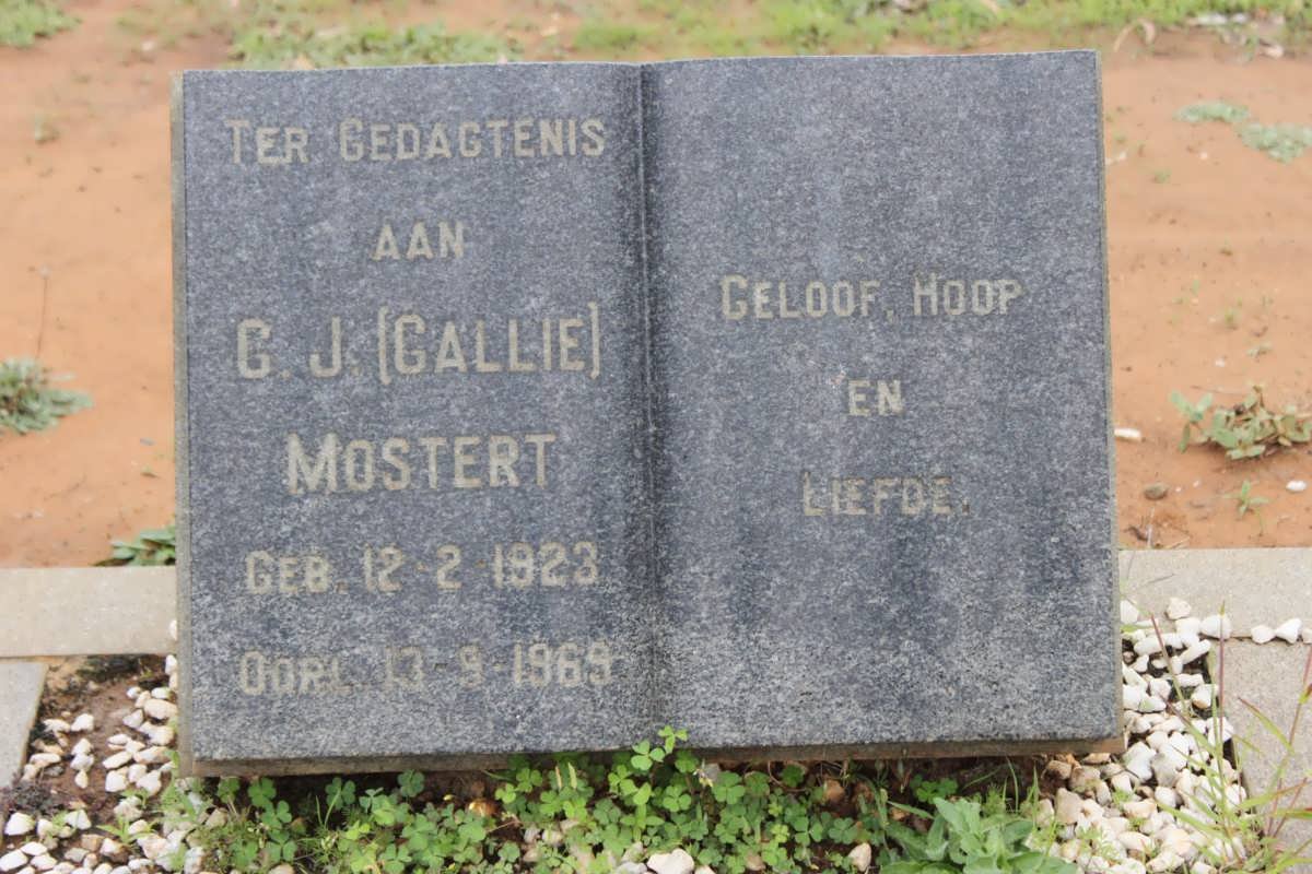 MOSTERT C.J. 1923-1969
