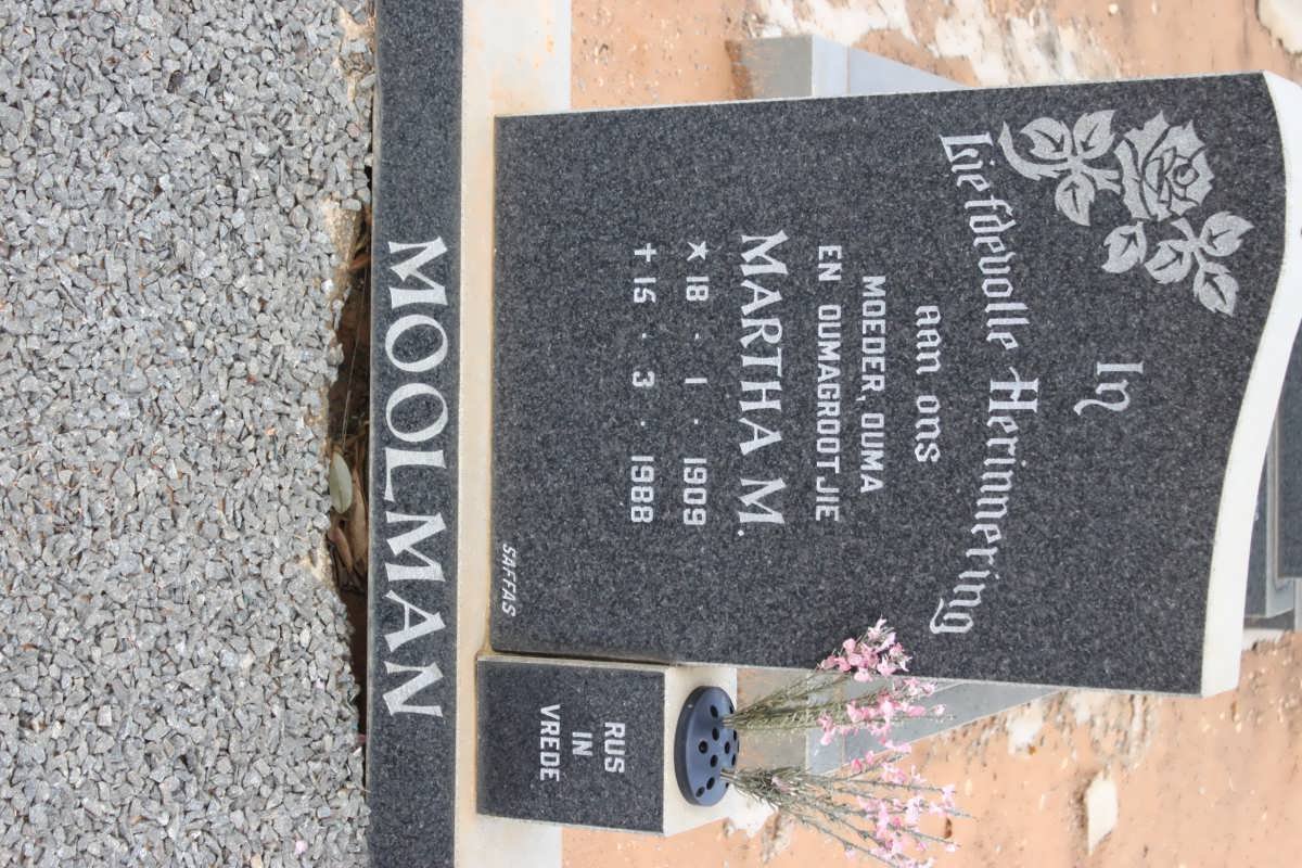 MOOLMAN Martha M. 1909-1988