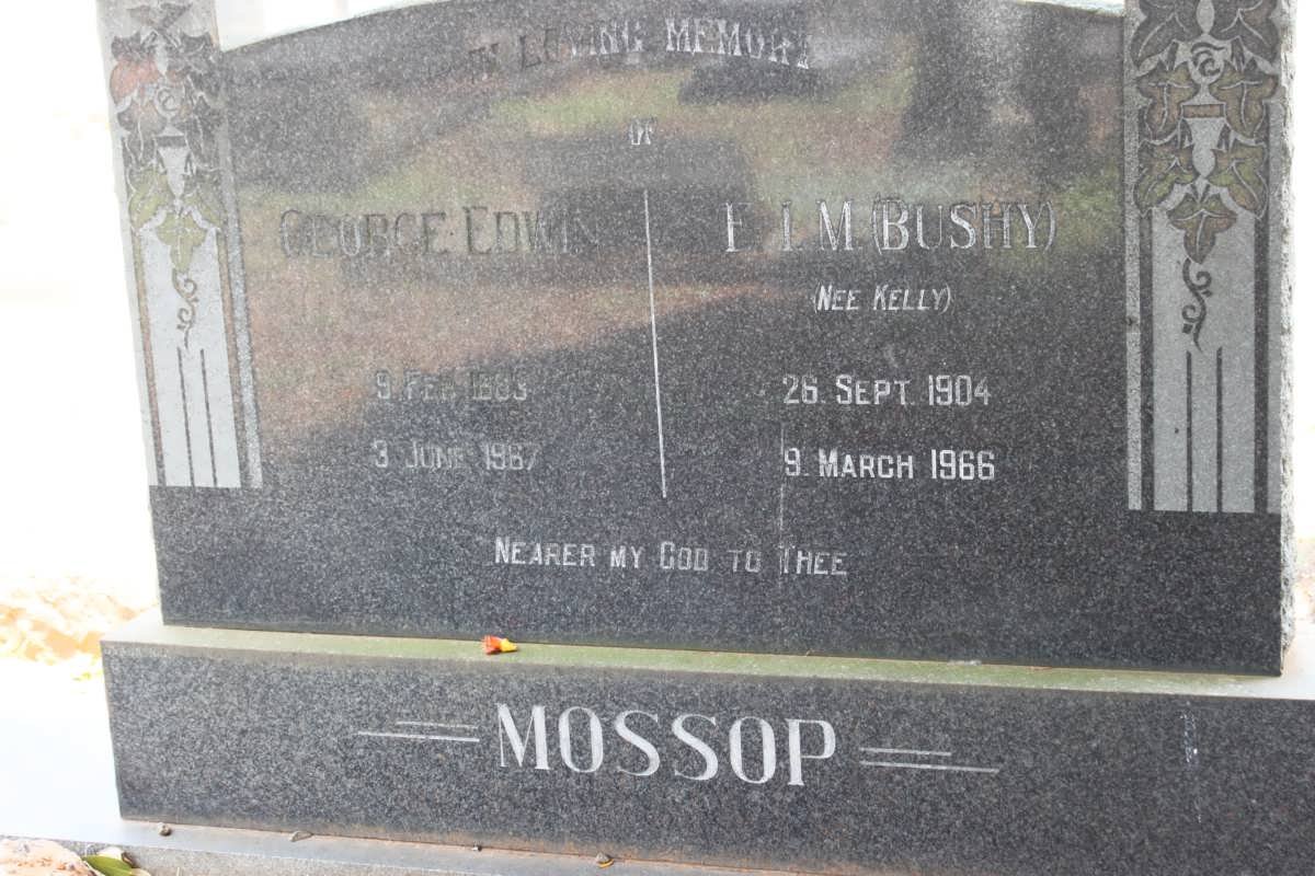 MOSSOP George Edwin 1883-1967 &amp; E.I.M formerly BUSHY nee KELLY 1904-1966