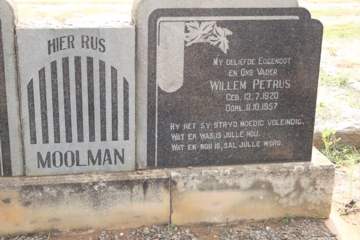 MOOLMAN Willem Petrus 1920-1957