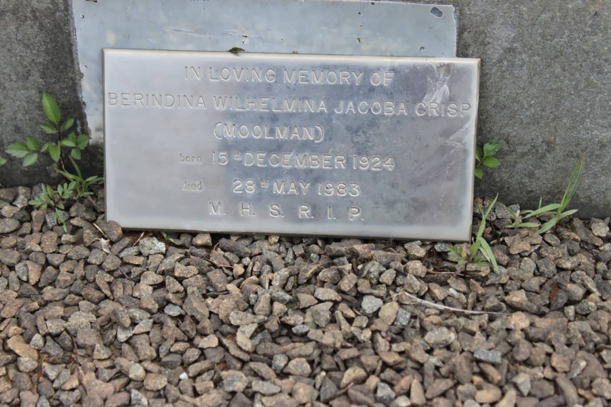 CRISP Berindina Wilhelmina Jacoba nee MOOLMAN 1924-1963