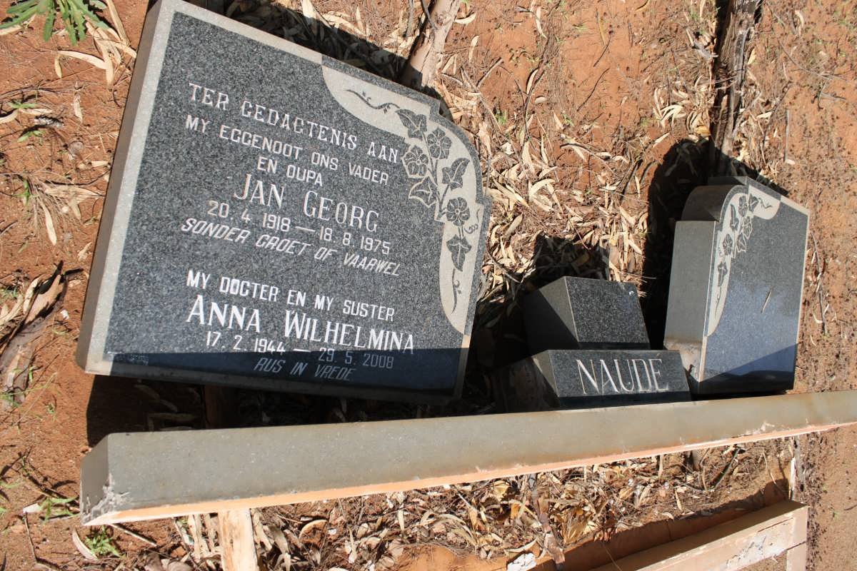 NAUDE Jan George 1918-1975 :: NAUDE Anna Wilhelmina 1944-2009