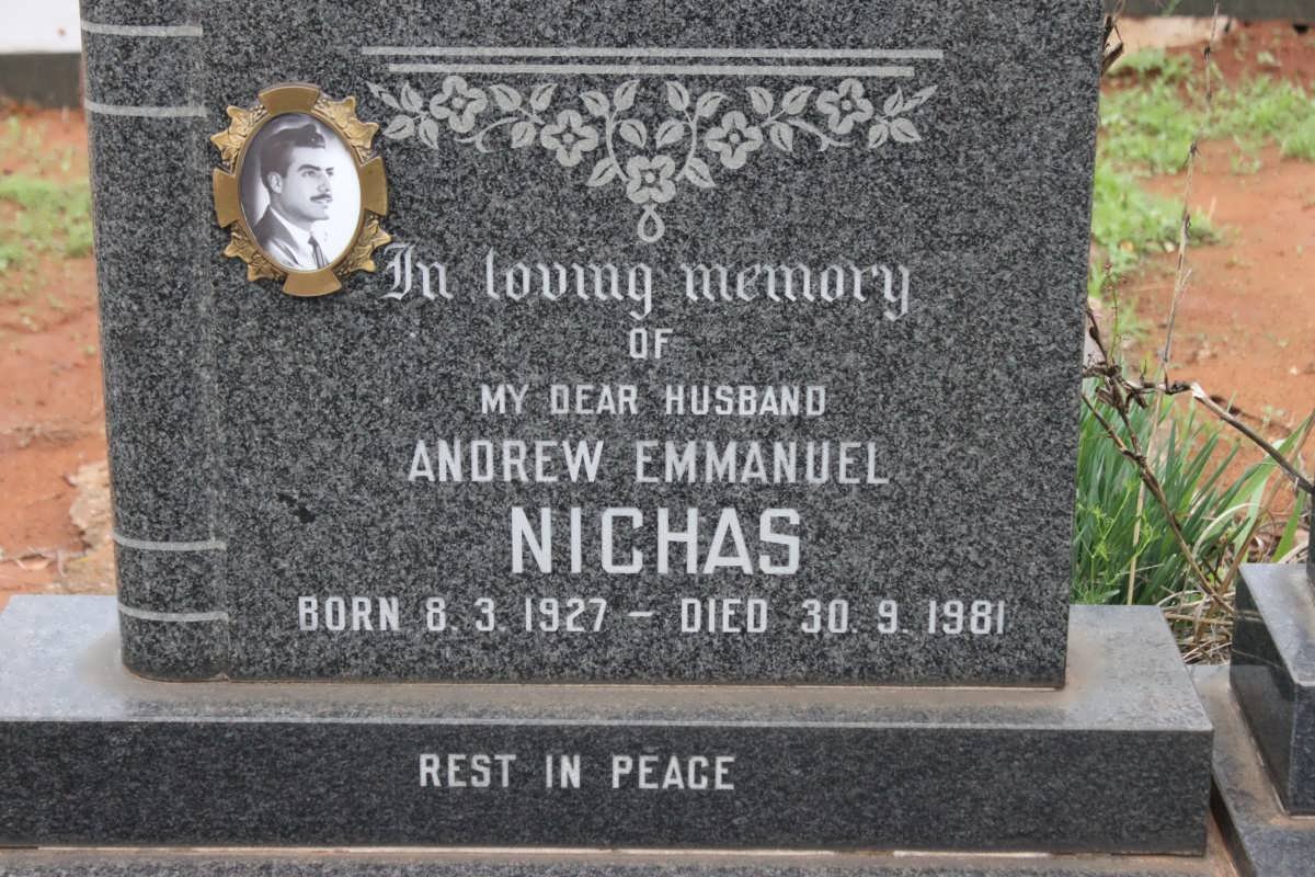 NICHAS Andrew Emmanuel 1927-1981