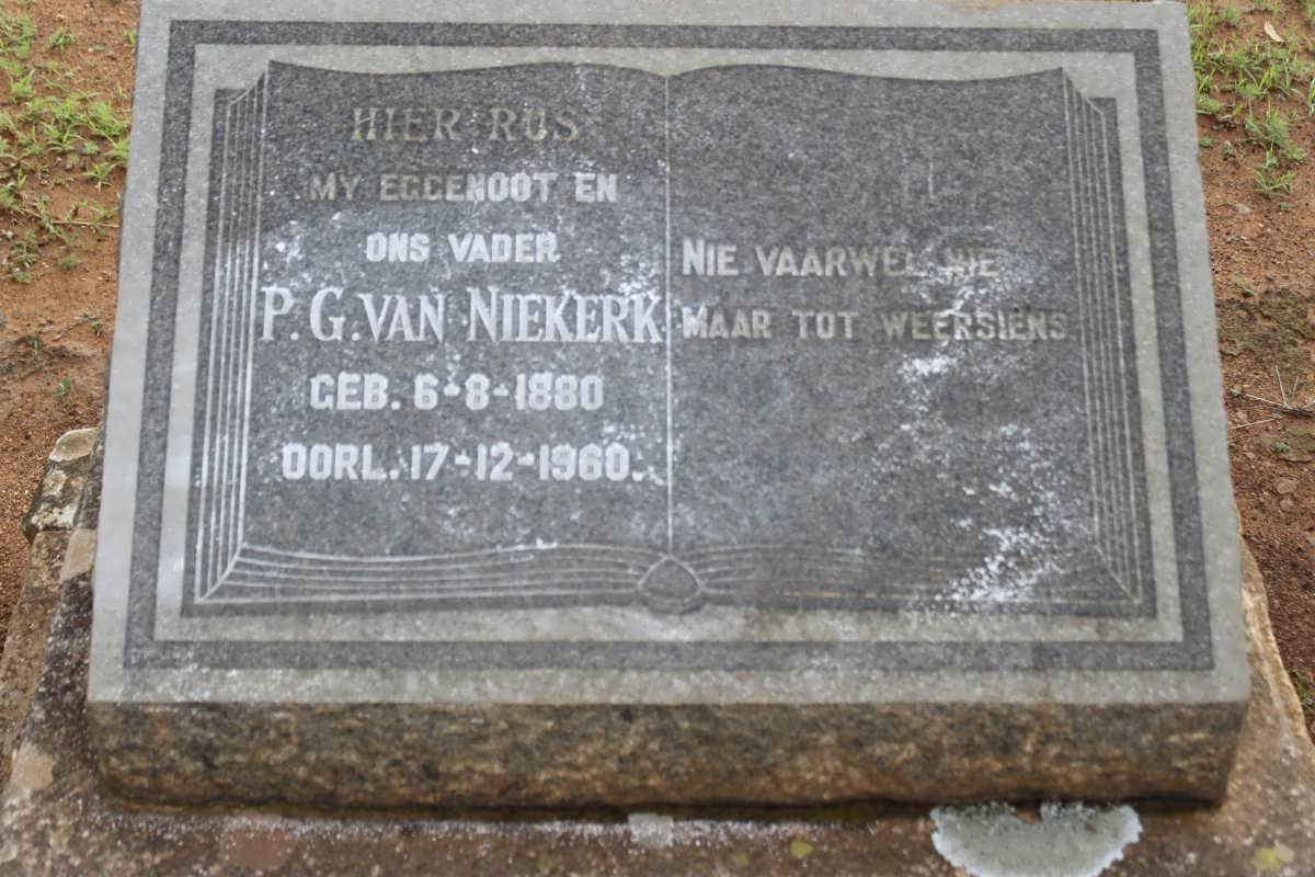 NIEKERK P.G., van 1880-1960