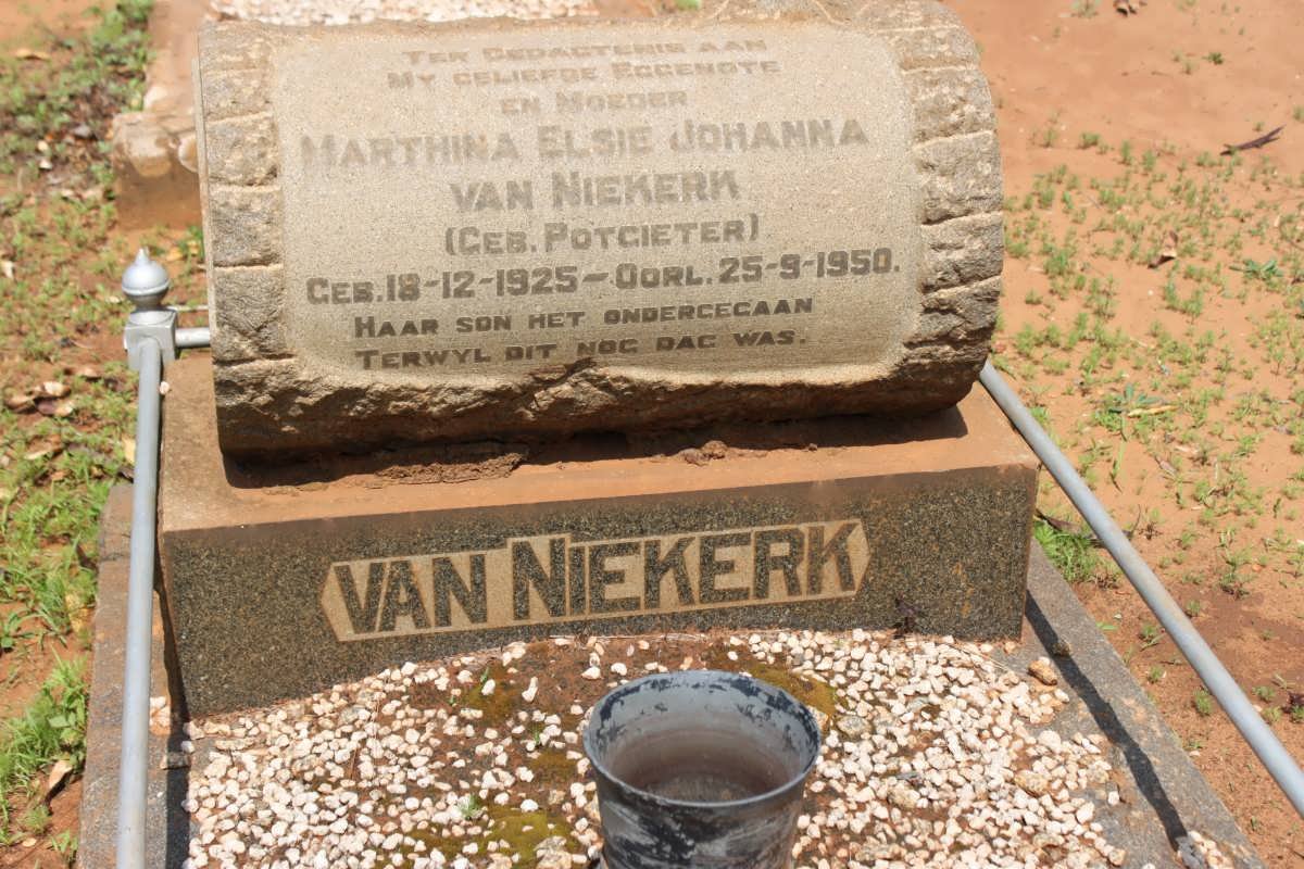 NIEKERK Marthina Elsie Johanna, van nee POTGIETER 1925-1950
