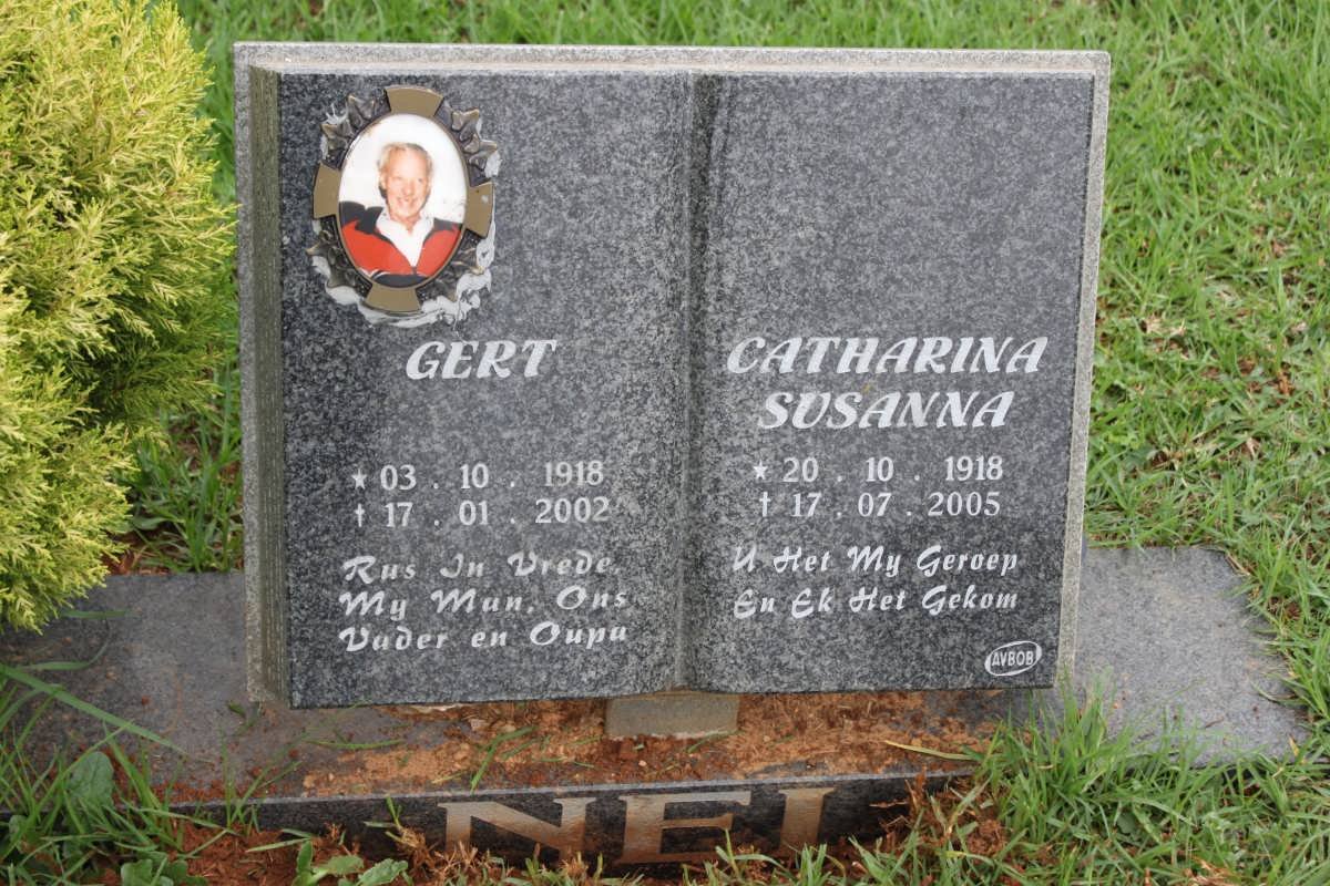 NEL Gert 1918-2002 &amp; Catharina Susanna 1918-2005