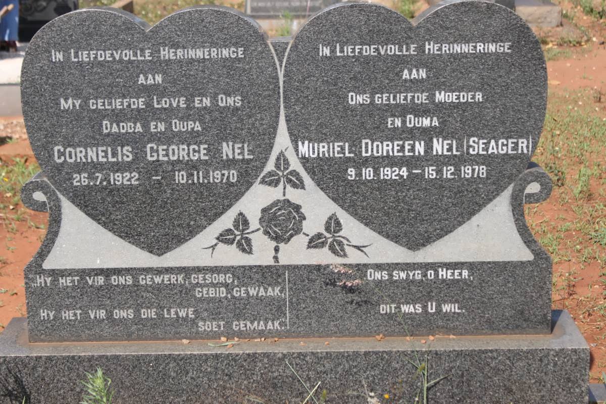NEL Cornelis George 1922-1970 &amp; Muriel Doreen SEAGER 1924-1978