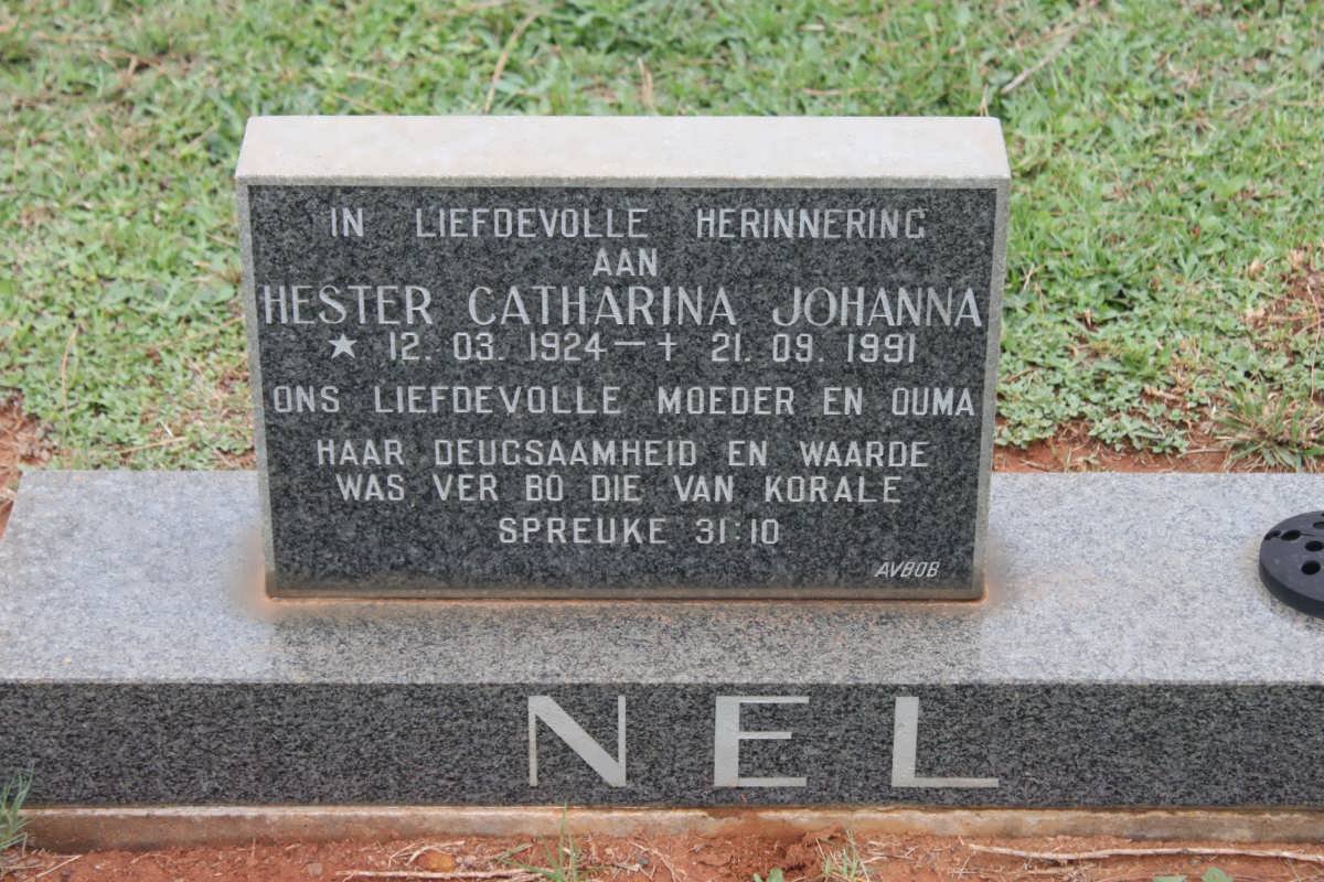 NEL Hester Catharina Johanna 1924-1991