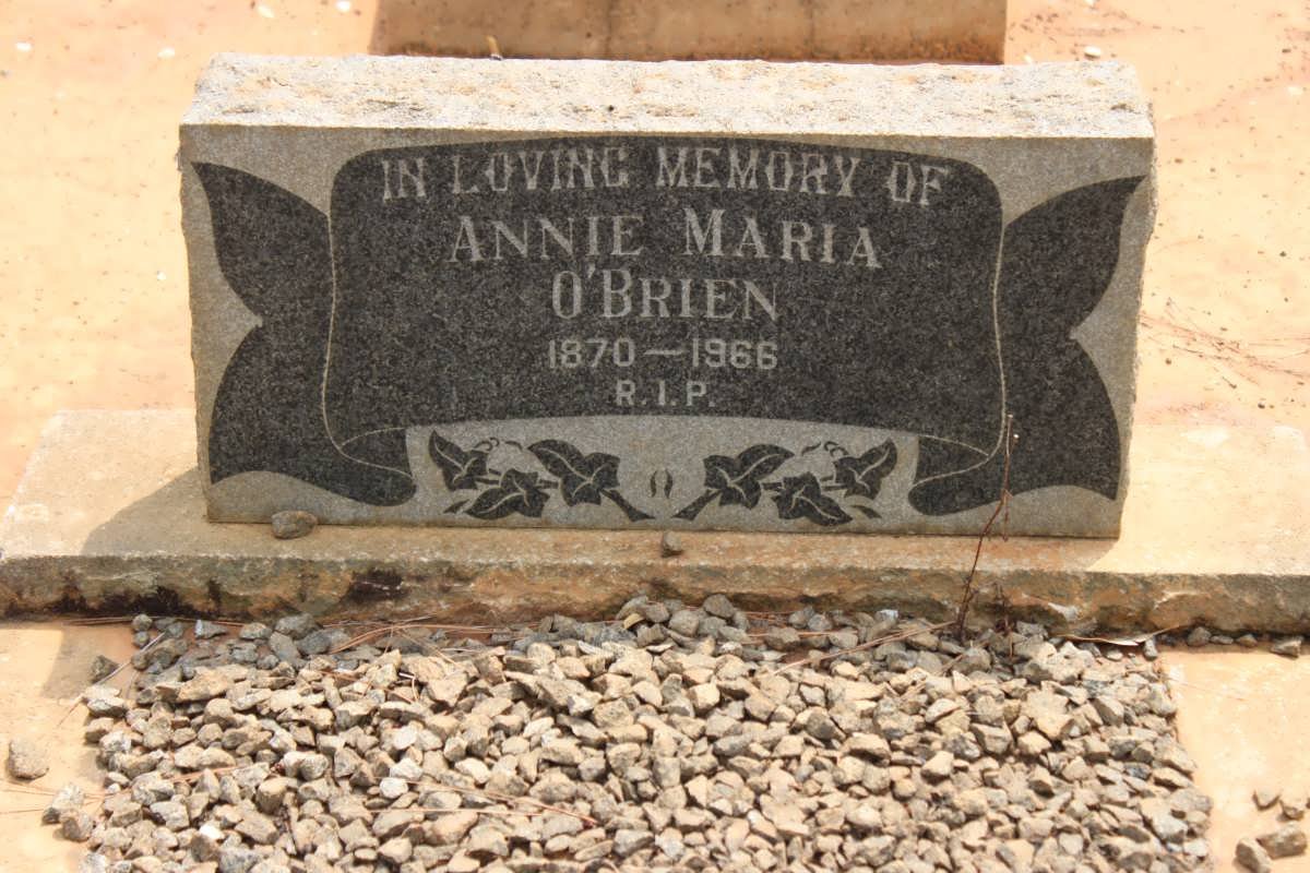 O'BRIEN Annie Maria 1870-1966