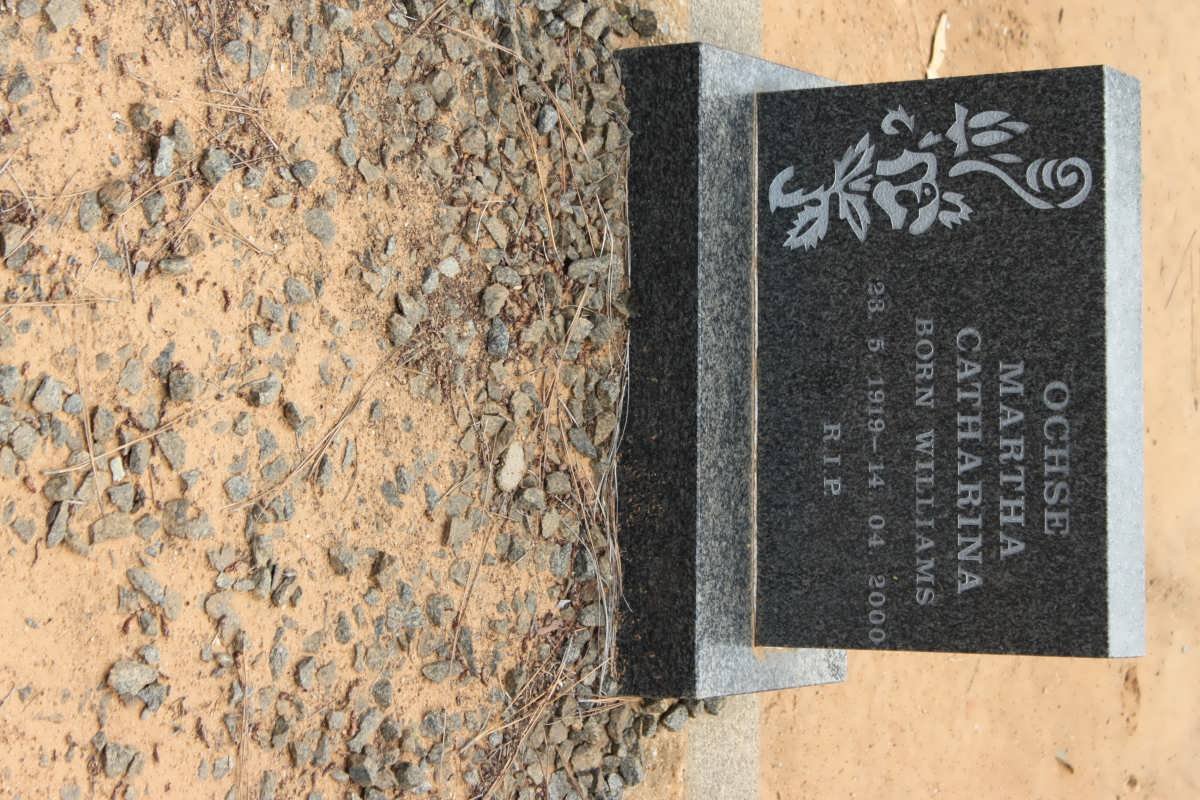 OCHSE Martha Catharina nee WILLIAMS 1919-2000