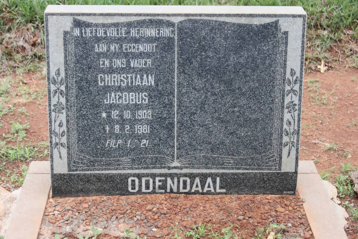 ODENDAAL Christiaan Jacobus 1903-1981