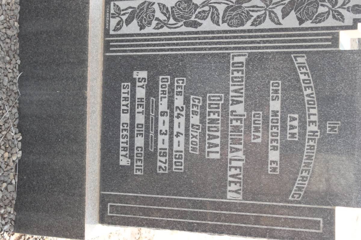 ODENDAAL Loedivia Jemima nee DIXON 1901-1972