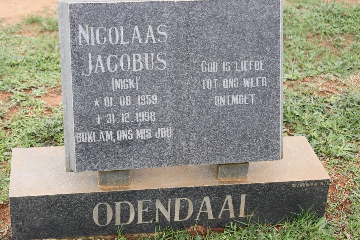 ODENDAAL Nicolaas Jacobus 1959-1998