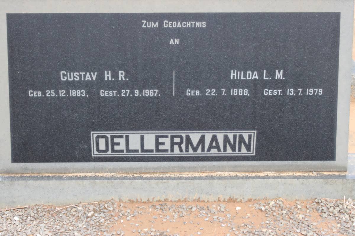 OELLERMANN Gustav H.R. 1883-1967 &amp; Hilda L.M. 1888-1979
