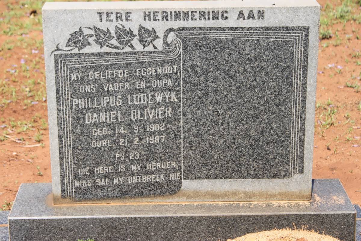 OLIVIER Phillipus Lodewyk Daniel 1902-1987