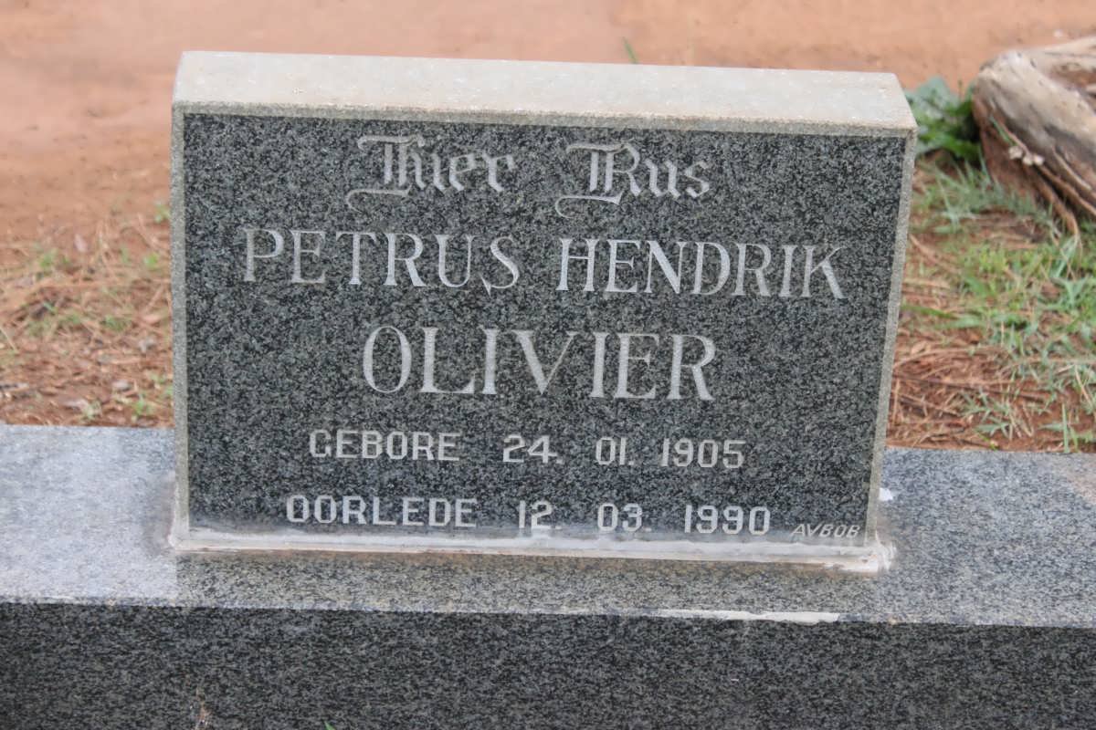 OLIVIER Petrus Hendrik 1905-1990
