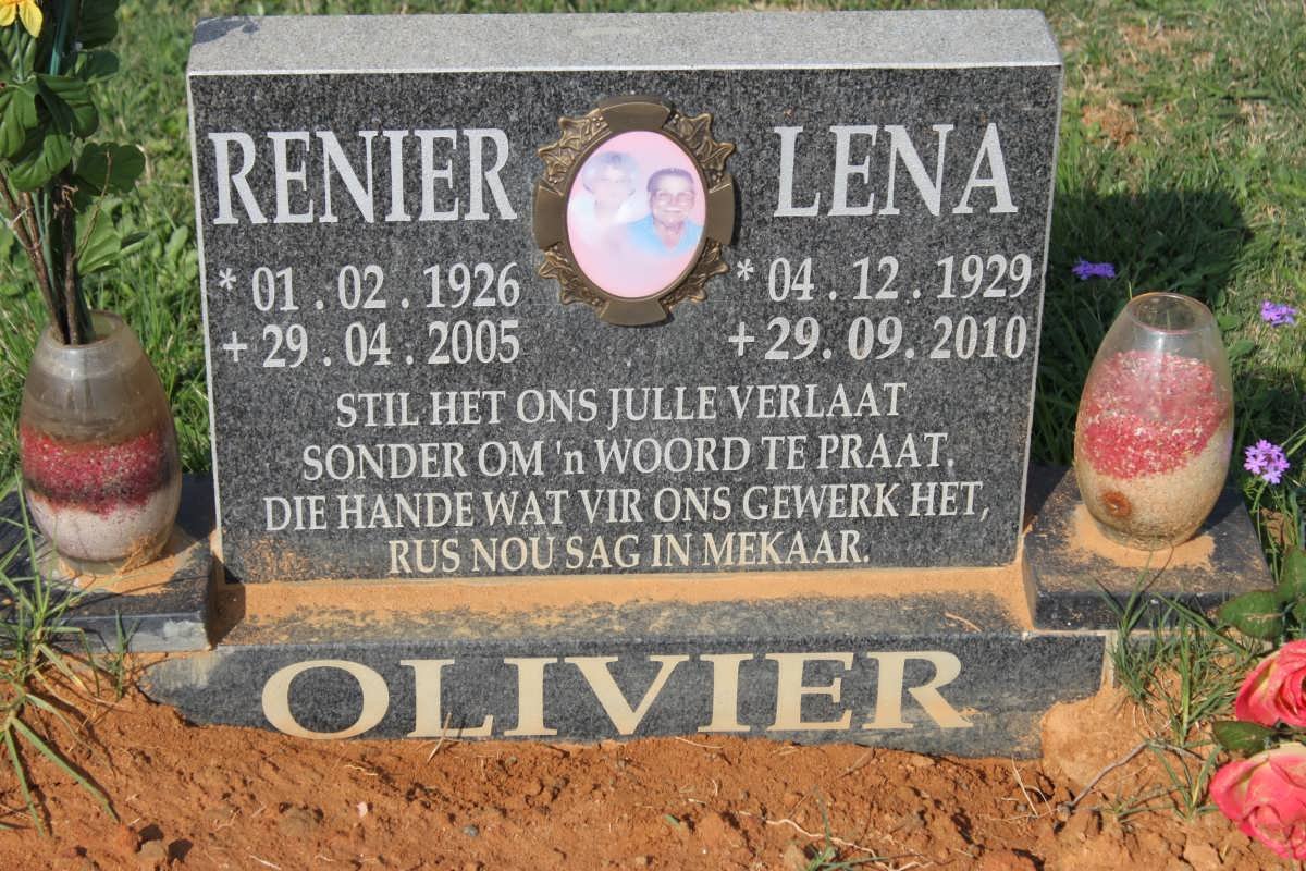 OLIVIER Renier 1926-2005 &amp; Lena 1929-2010