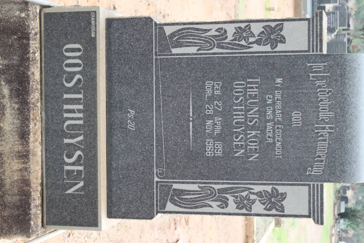 OOSTHUYSEN Theunis Koen 1891-1966