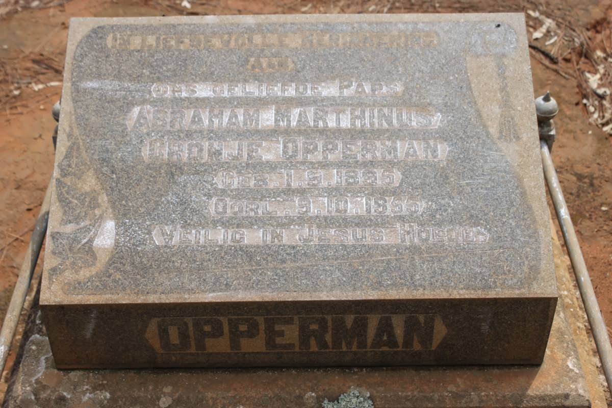 OPPERMAN Abraham Marthinus Cronje 1895-1955