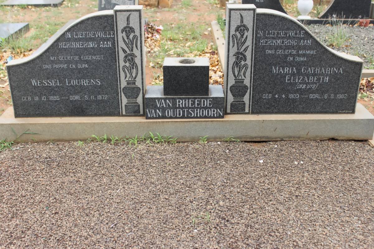 OUDTSHOORN Wessel Lourens, van Rheede van 1895-1972 &amp; Maria Catharina Elizabeth UYS 1903-1982
