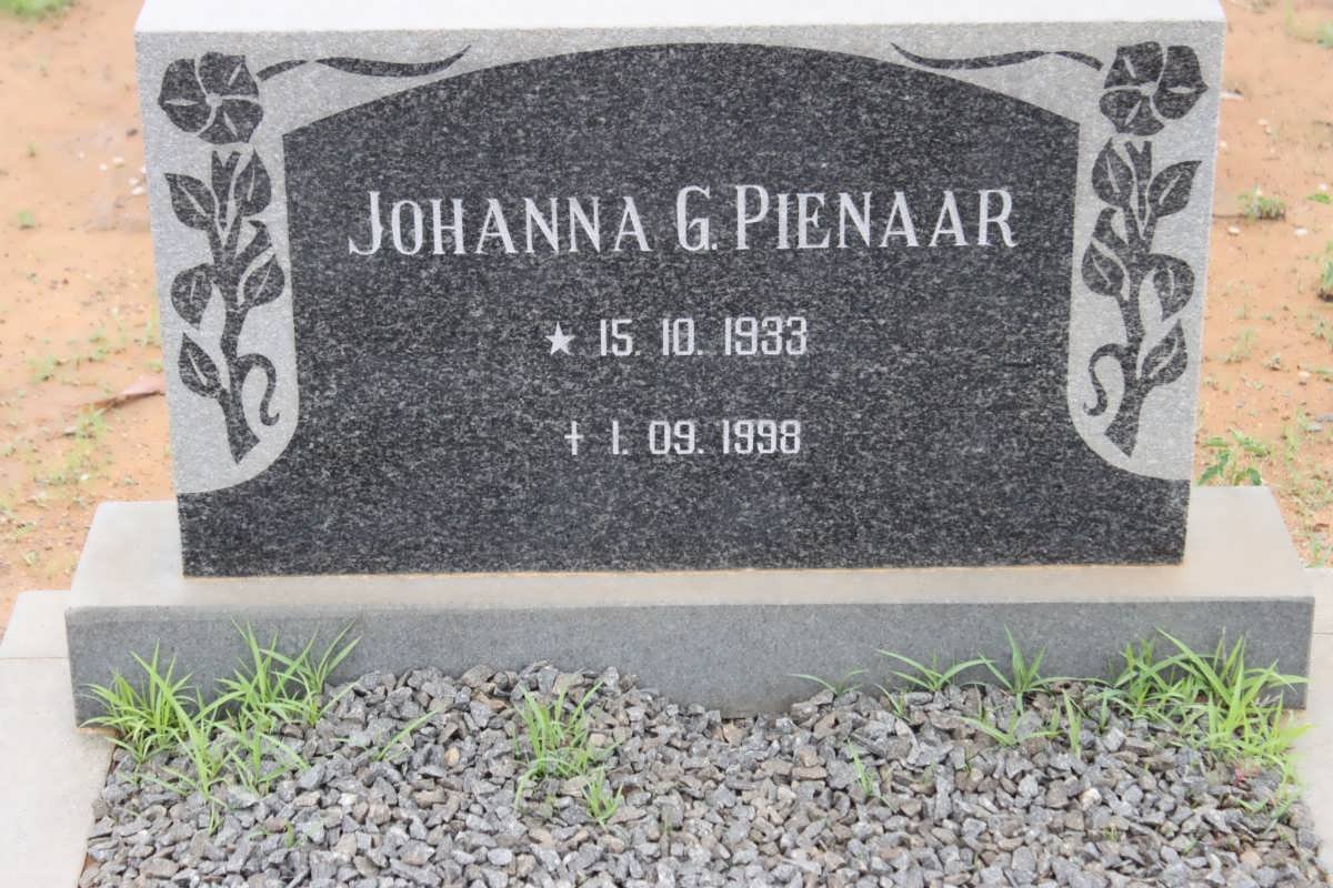 PIENAAR Johanna G. 1933-1998