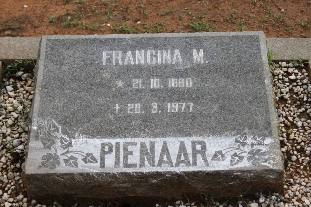 PIENAAR Francina M. 1890-1977