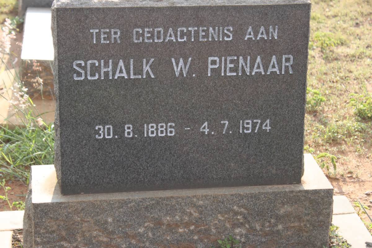 PIENAAR Schalk W. 1886-1974