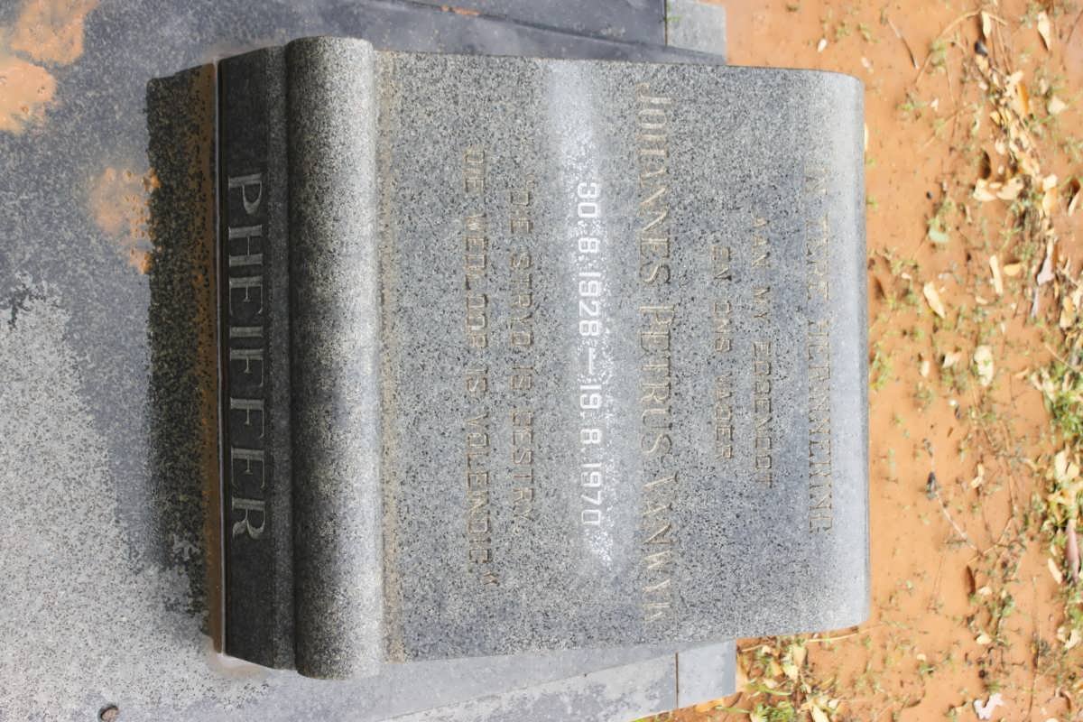 PHEIFFER Johannes Petrus van Wyk 1928-1970