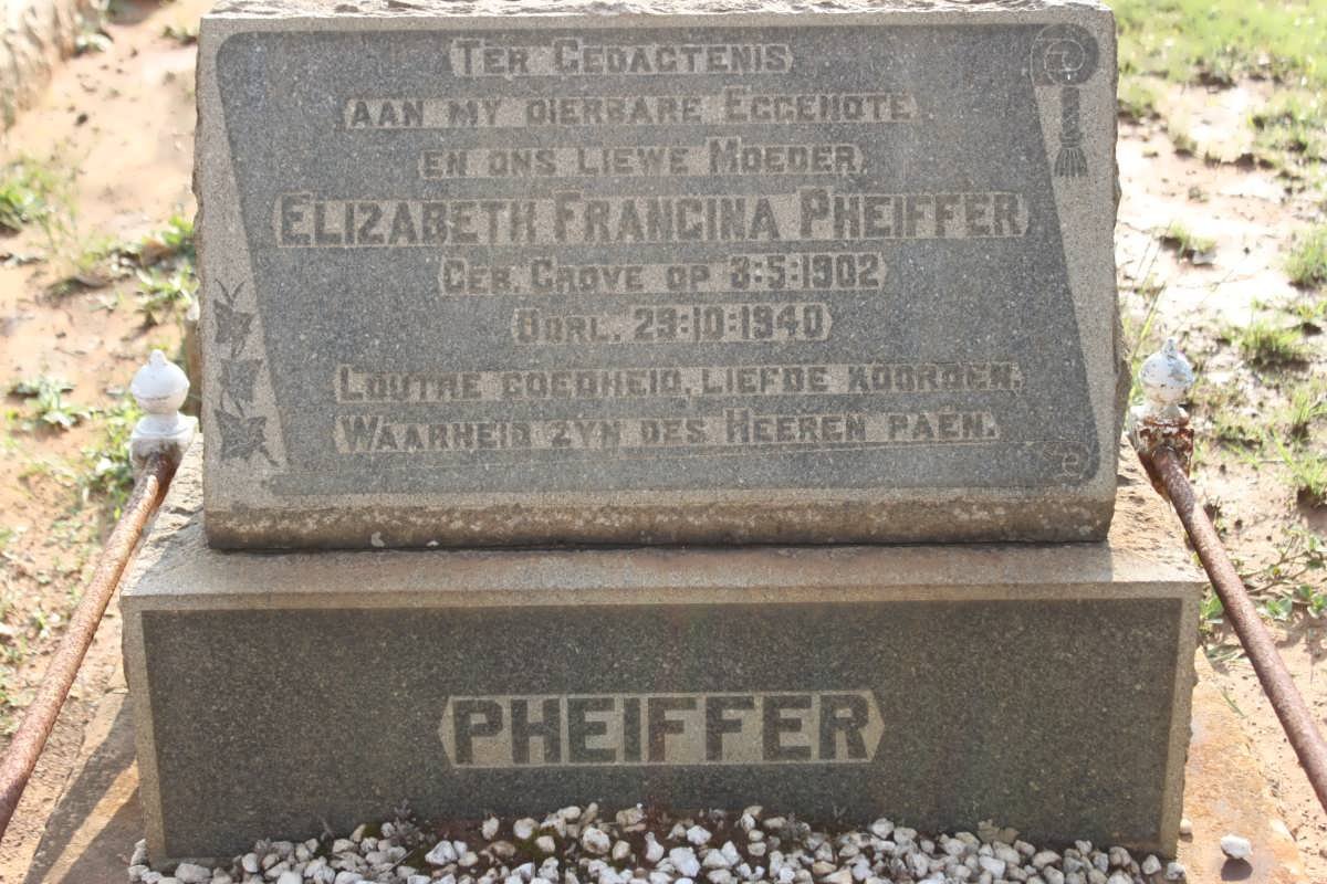 PHEIFFER Elizabeth Francina nee GROVE 1902-1940