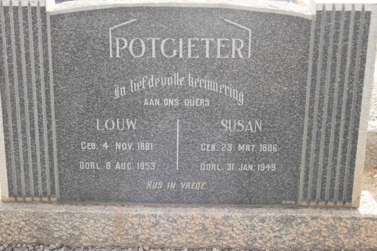 POTGIETER Louw 1881-1953 &amp; Susan 1886-1948