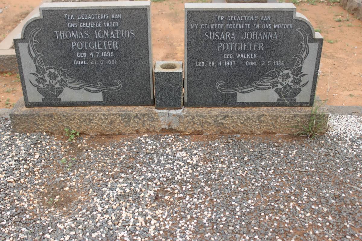 POTGIETER Thomas Ignatius 1899-1981 &amp; Susara Johanna WALKER 1907-1966