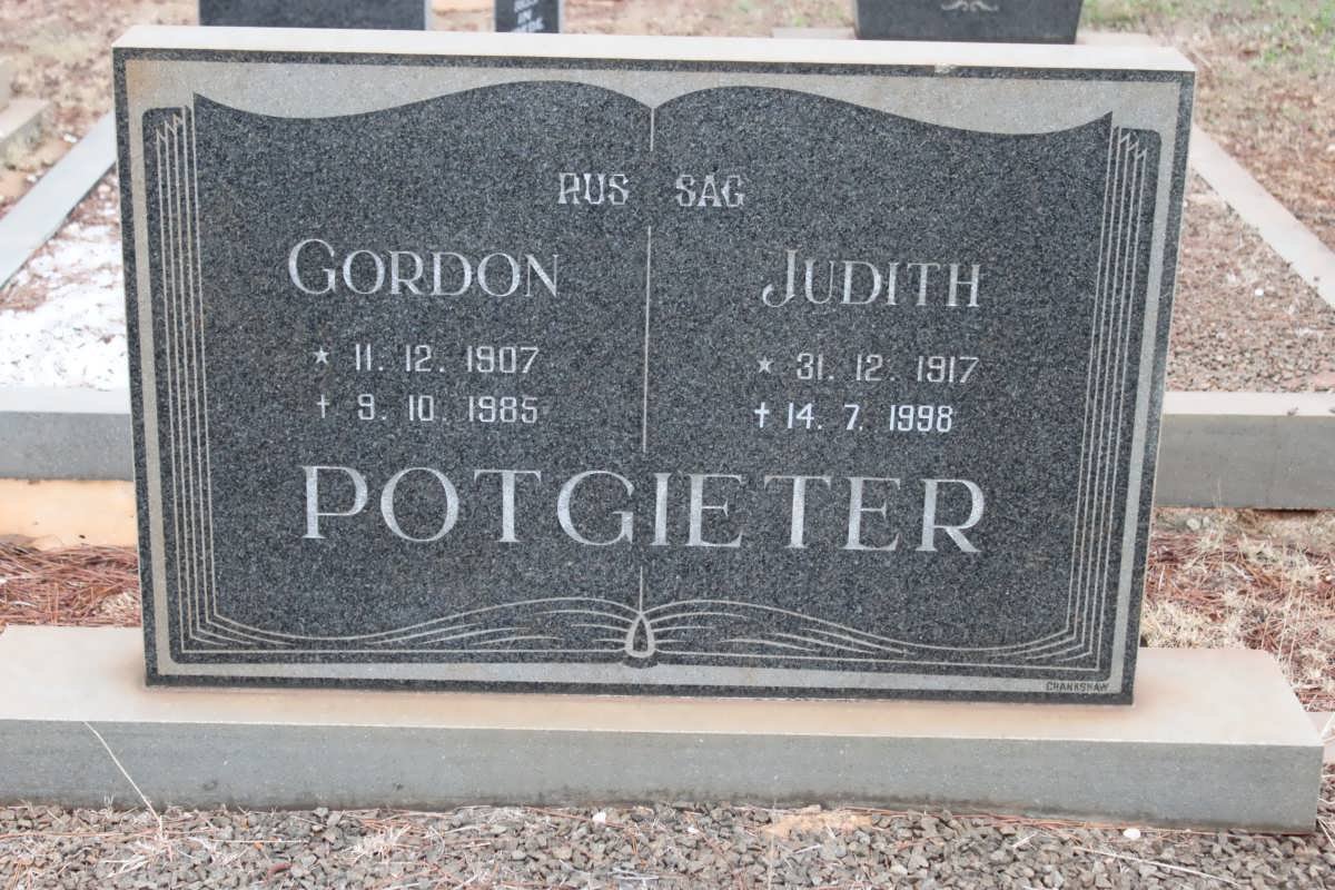 POTGIETER Gordon 1907-1985 &amp; Judith 1917-1998