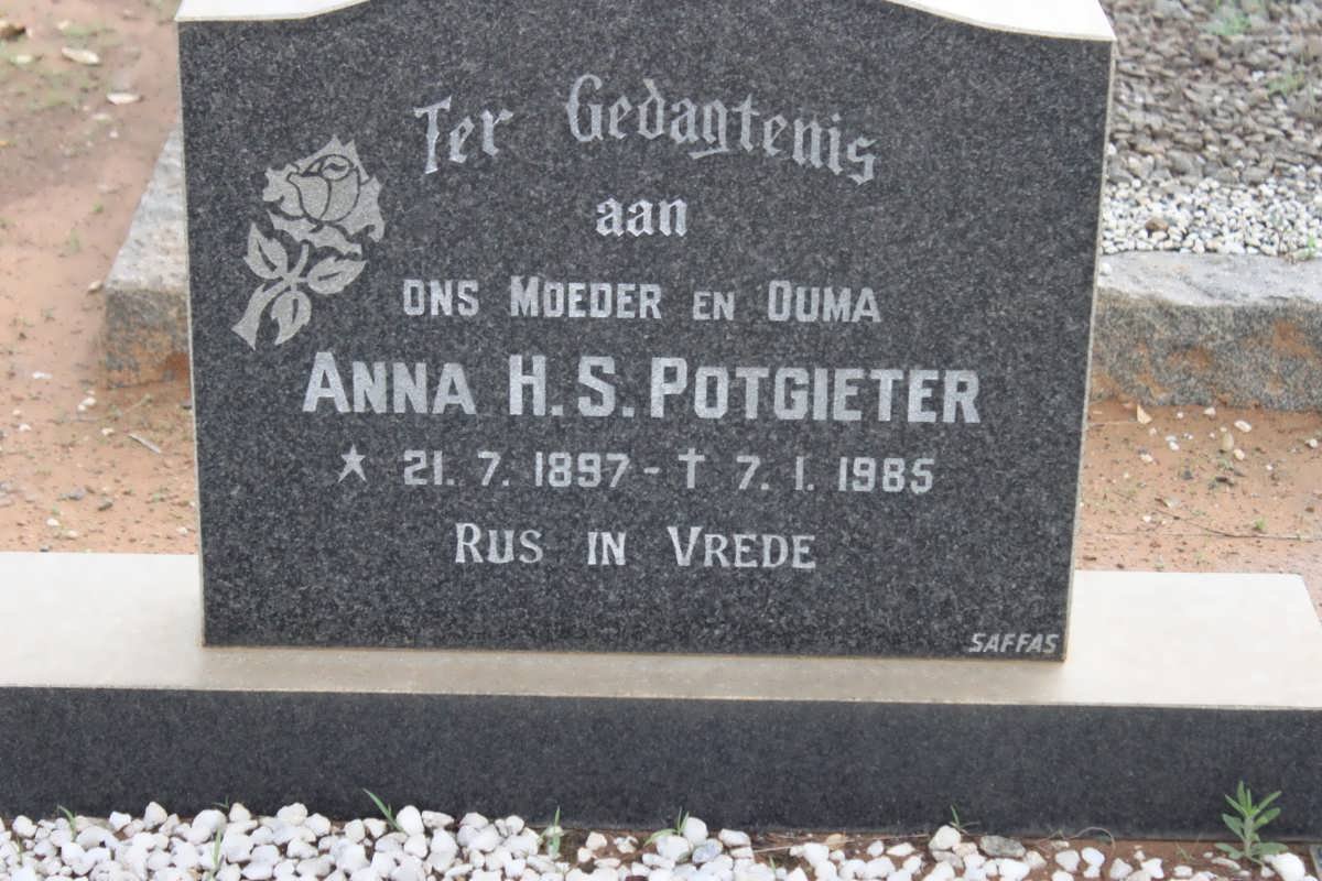 POTGIETER Anna H.S. 1897-1985