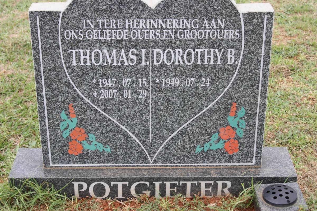 POTGIETER Thomas I. 1947-2007 &amp; Dorothy B. 1949-