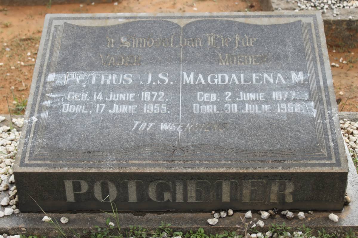 POTGIETER Petrus J.S. 1872-1955 &amp; Magdalena M. 1877-1956
