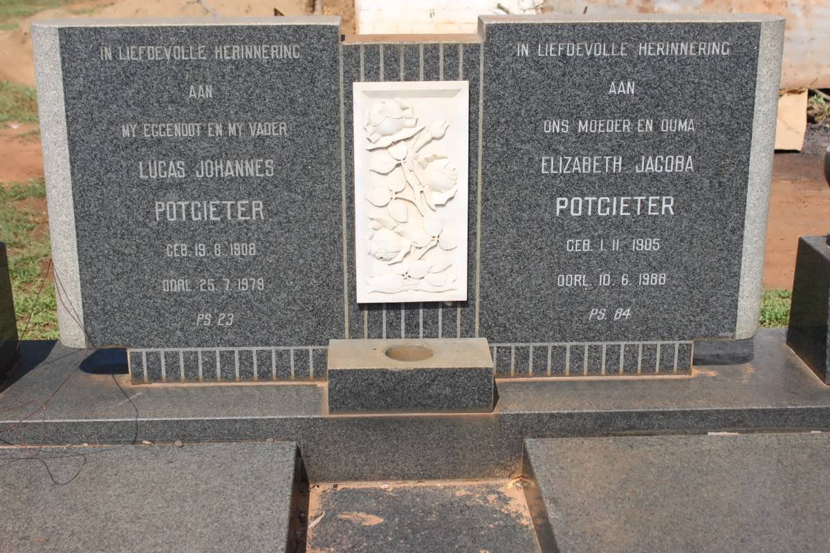 POTGIETER Lucas Johannes 1908-1978 &amp; Elizabeth Jacoba 1905-1988