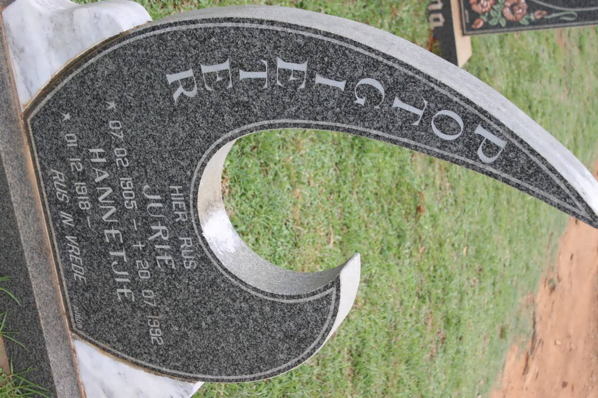 POTGIETER Jurie 1905-1992 &amp; Hannetjie 1918-