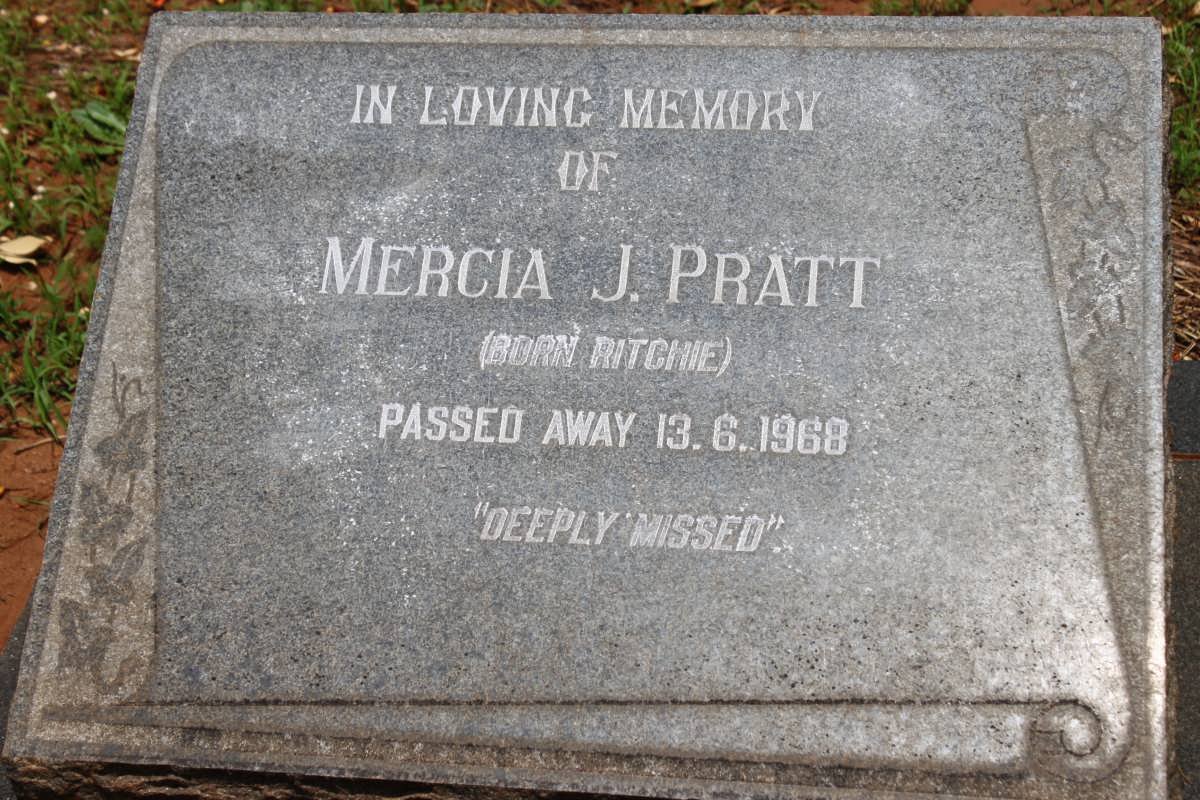 PRATT Mercia J. nee RITCHIE -1968