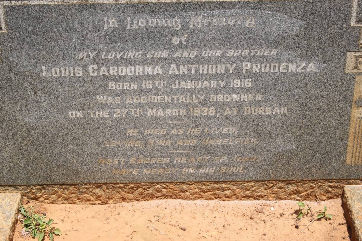 PRUDENZA Louis Cardorna Anthony 1916-1938