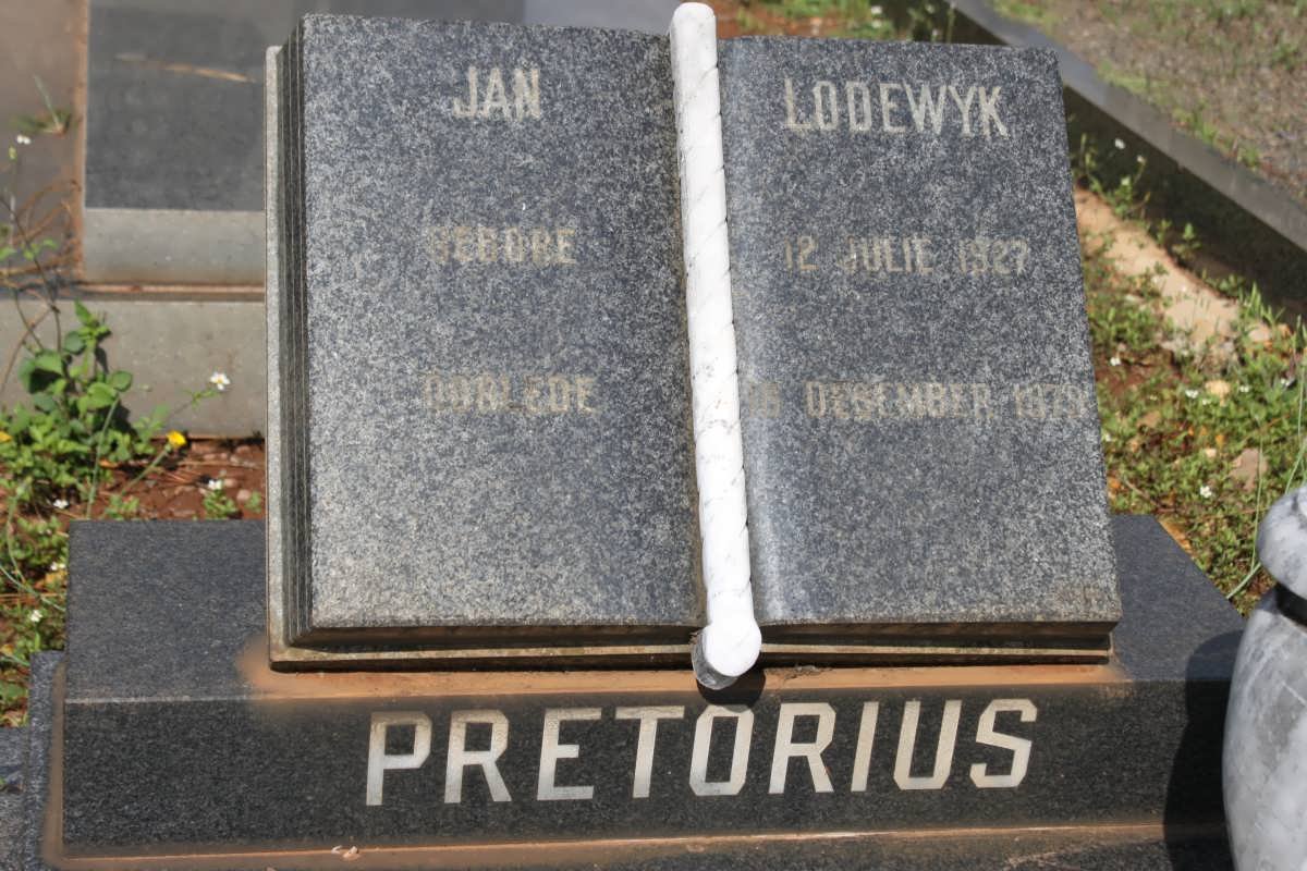 PRETORIUS Jan Lodewyk 1927-1979