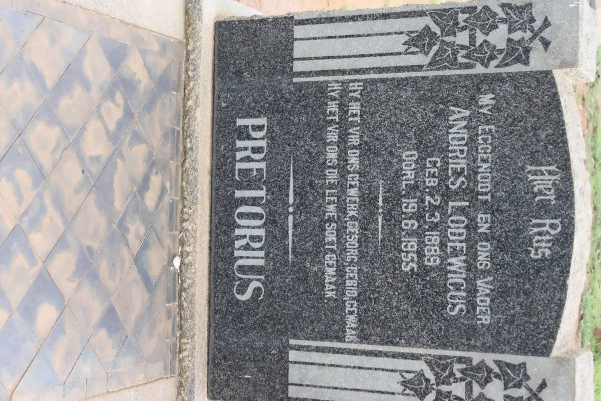 PRETORIUS Andries Lodewickus 1889-1955
