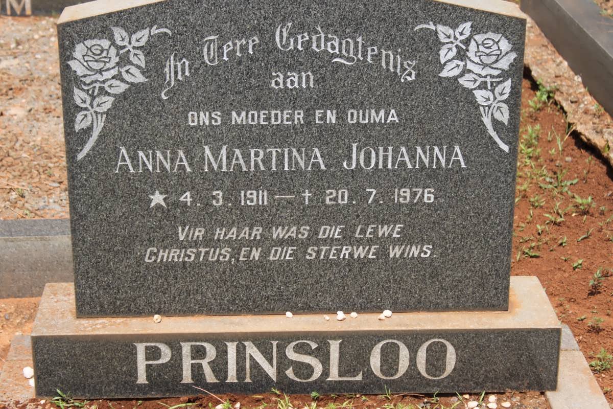 PRINSLOO Anna Martina Johanna 1911-1976