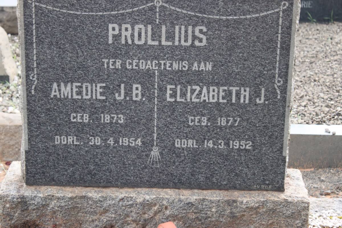 PROLLIUS Amedie J.B. 1873-1954 &amp; Elizabeth J. 1877-1952