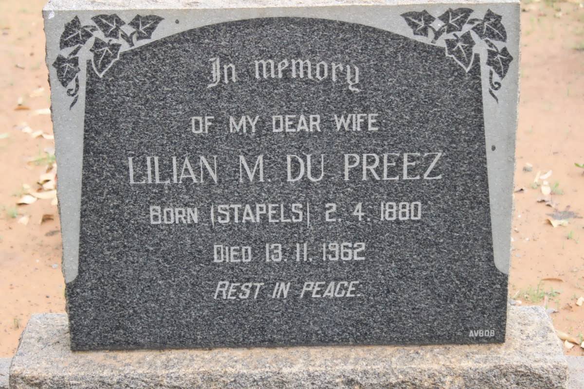 PREEZ Lilian M., du nee STAPELS 1880-1962