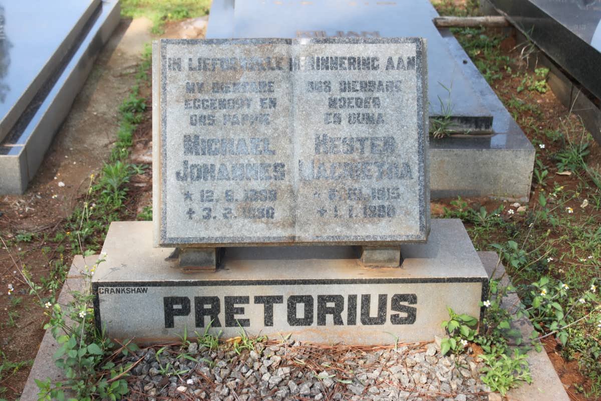 PRETORIUS Michael Johannes 1889-1980 &amp; Hester Magaretha 1915-1998