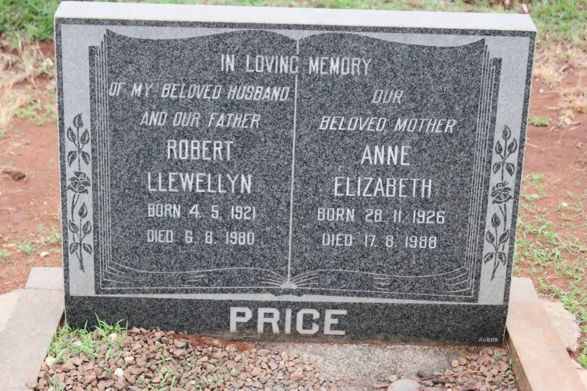 PRICE Robert Llewellyn 1921-1980 &amp; Anne Elizabeth 1926-1988