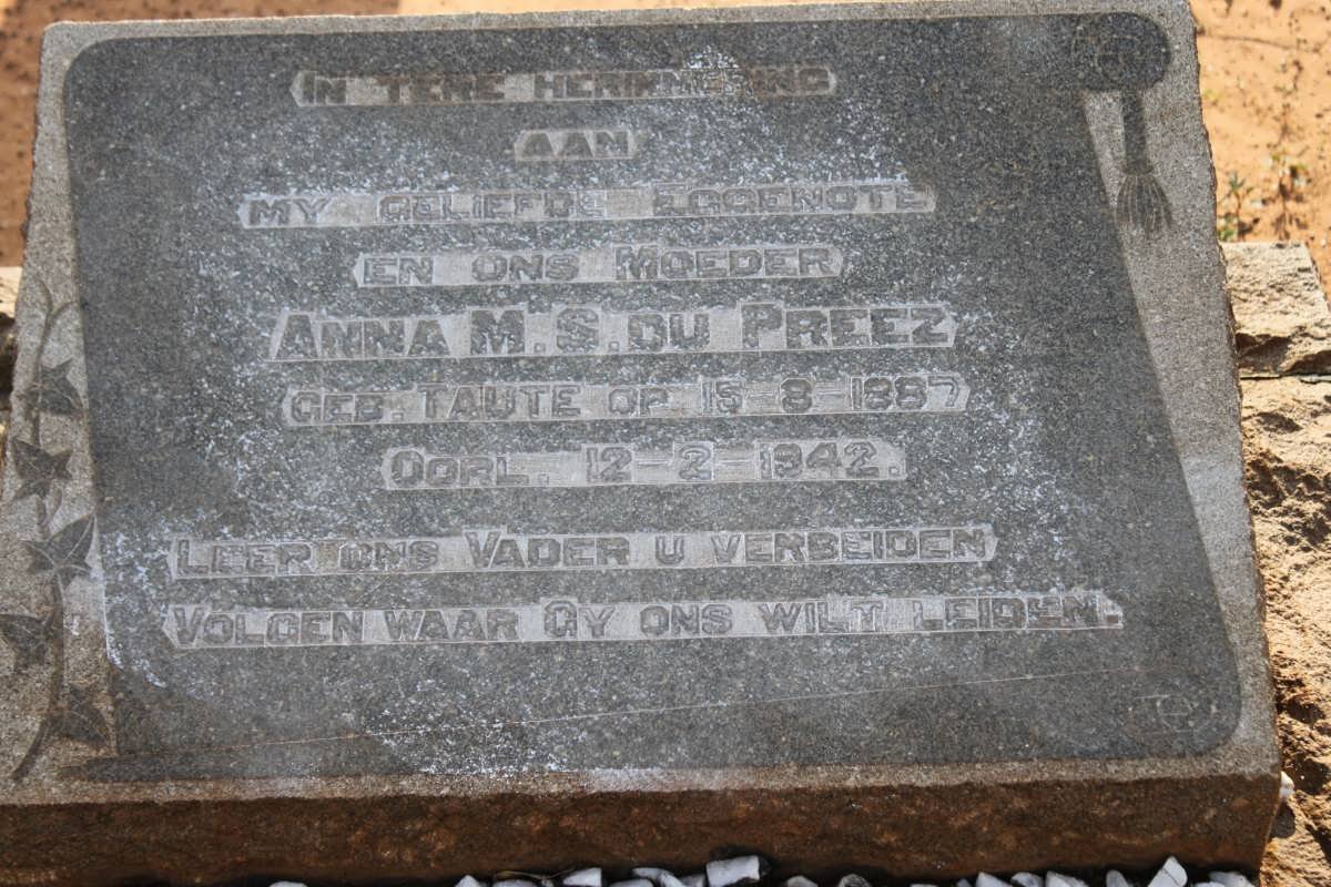 PREEZ Anna M.S., du nee TAUTE 1887-1942
